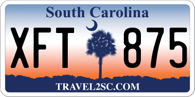 SC license plate XFT875