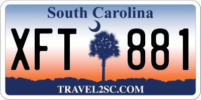 SC license plate XFT881