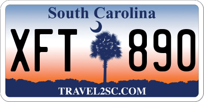 SC license plate XFT890