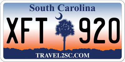 SC license plate XFT920