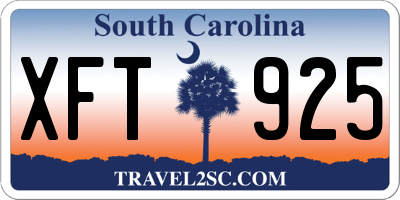SC license plate XFT925