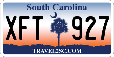 SC license plate XFT927