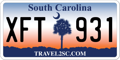 SC license plate XFT931