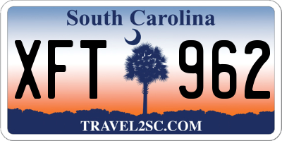 SC license plate XFT962