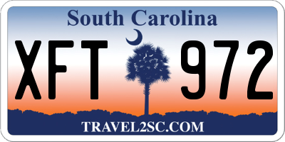 SC license plate XFT972