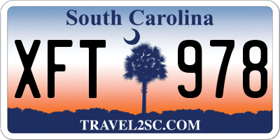 SC license plate XFT978