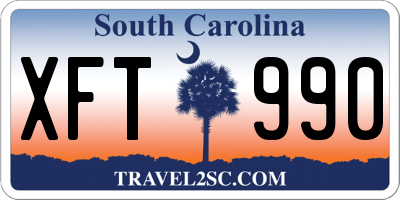 SC license plate XFT990