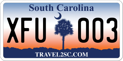 SC license plate XFU003