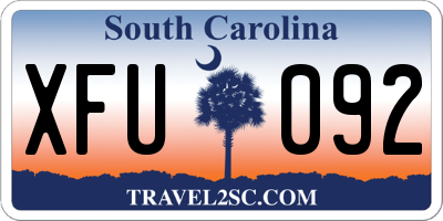 SC license plate XFU092
