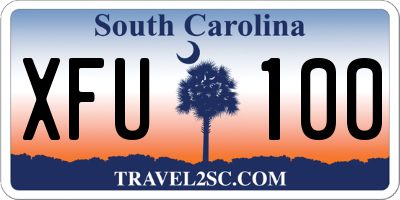 SC license plate XFU100