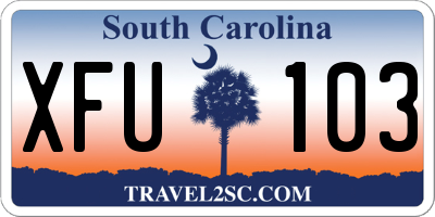 SC license plate XFU103