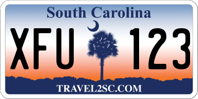 SC license plate XFU123