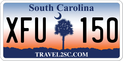 SC license plate XFU150