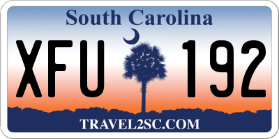 SC license plate XFU192