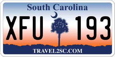 SC license plate XFU193