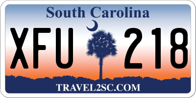 SC license plate XFU218