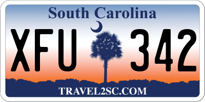 SC license plate XFU342
