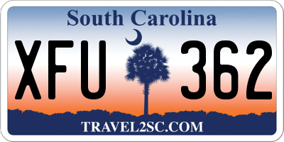 SC license plate XFU362
