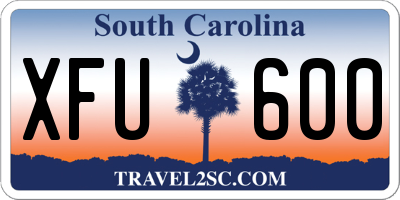 SC license plate XFU600