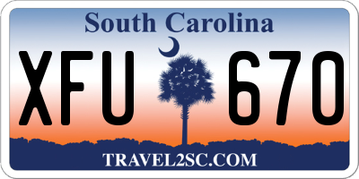 SC license plate XFU670