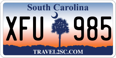 SC license plate XFU985