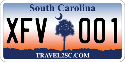 SC license plate XFV001