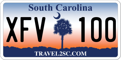 SC license plate XFV100
