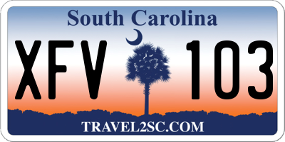 SC license plate XFV103