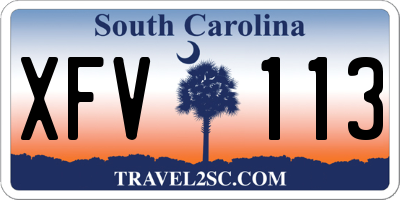 SC license plate XFV113