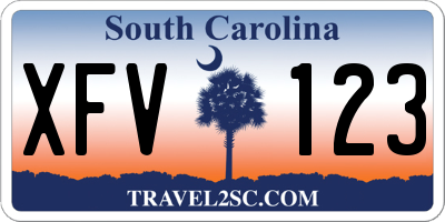 SC license plate XFV123