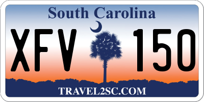 SC license plate XFV150