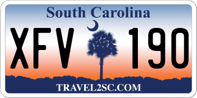 SC license plate XFV190