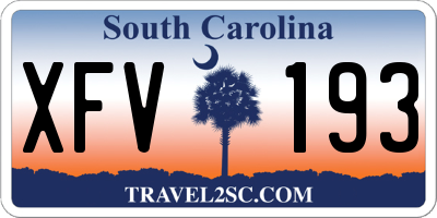 SC license plate XFV193