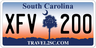 SC license plate XFV200