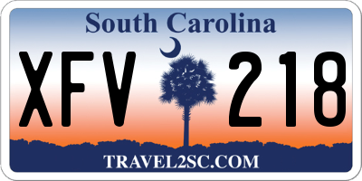 SC license plate XFV218