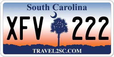 SC license plate XFV222