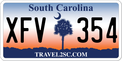 SC license plate XFV354