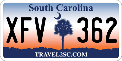 SC license plate XFV362