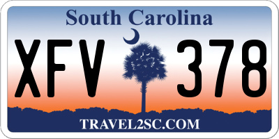 SC license plate XFV378