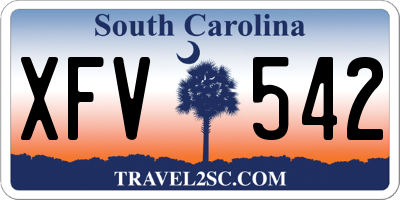 SC license plate XFV542