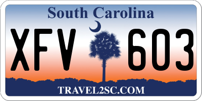 SC license plate XFV603