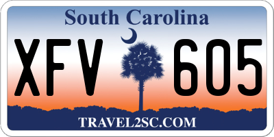 SC license plate XFV605