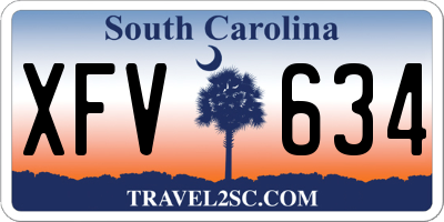 SC license plate XFV634