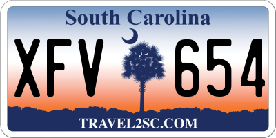 SC license plate XFV654