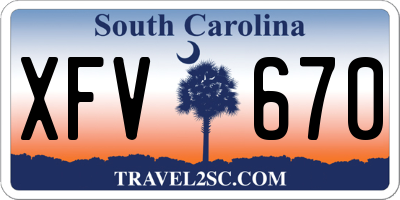 SC license plate XFV670