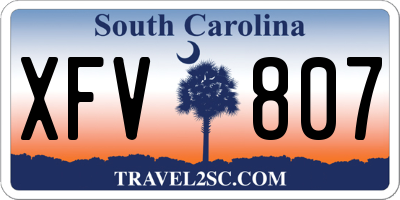 SC license plate XFV807