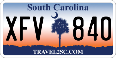 SC license plate XFV840