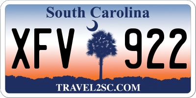 SC license plate XFV922