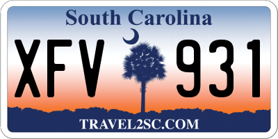 SC license plate XFV931