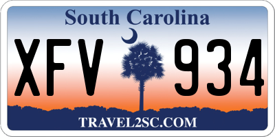 SC license plate XFV934